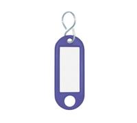 WEDO Schlüsselanhänger 100 Stück, blau - mit S-Haken, beschriftbar & Etiketten auswechselbar, 52×21×3 mm, Made in Germany