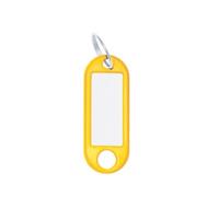 WEDO Schlüsselanhänger 100 Stück, gelb - mit 18 mm Ring, beschriftbar & Etiketten auswechselbar, 52×21×3 mm, Made in Germany