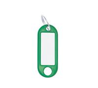 WEDO Schlüsselanhänger 100 Stück, grün - mit 18 mm Ring, beschriftbar & Etiketten auswechselbar, 52×21×3 mm, Made in Germany