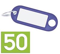 Wedo Schlüsselanhänger Kunststoff mit Ring (Ø 18 mm) (50 Stück/Blau)