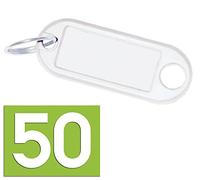 Wedo Schlüsselanhänger Kunststoff mit Ring (Ø 18 mm) (50 Stück/Weiß)