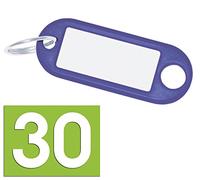 Wedo Schlüsselanhänger Kunststoff, Ring Ø 18 mm, (30 Stück mit Ring) (Blau)