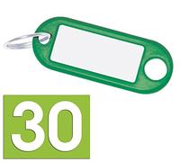 Wedo Schlüsselanhänger Kunststoff, Ring Ø 18 mm, (30 Stück mit Ring) (Grün)