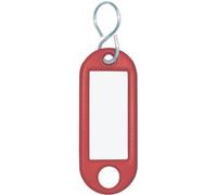 Wedo Schlüsselanhänger 262803402 Kunststoff, S-Haken, auswechselbare Etiketten, rot, 100 Stück