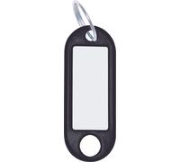 Wedo Schlüsselanhänger 262801801 - Ring 18 mm - schwarz - mit auswechselbaren Etiketten - 100 Stück