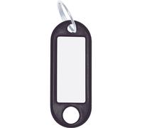Wedo Schlüsselanhänger 262801801 - Ring 18 mm - schwarz - mit auswechselbaren Etiketten - 100 Stück