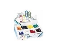 WEDO Schlüsselanhänger mit Ring - Display - Durchmesser: 18 mm - aus Kunststoff - mit weißem, beschriftbaren Etikett - 200 Stück (262 8018)