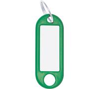 WEDO Schlüsselanhänger mit Ring, Durchmesser: 18 mm, grün aus Kunststoff, mit weißem, beschriftbarem, auswechselbarem (262 101804) - PayPal 0% Finanzierung