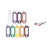 WEDO Schlüsselanhänger mit Ring, Durchmesser: 18 mm, rot aus Kunststoff, mit weißem, beschriftbarem, auswechselbarem - 100 Stück (262 801802)