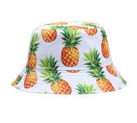 Weduspaty Süßer Druckschaufel Hut kreative Ananas Print Hut Sommerreisen Outdoor -Fischer -Baumwollkappe für Frauen Männer weiß
