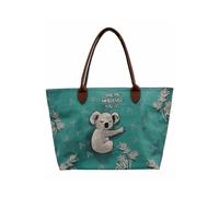 Weekender DOGO "Weekender Schultertaschen Koala Hug Damen Schultertasche", Damen, Gr. B/H/T: 30cm x 16cm onesize, grün, Lacklederimitat, Taschen Weekender, Handgefertigt (52957665-0) grün