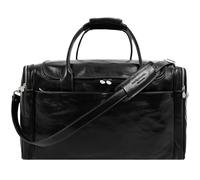 Weekender Herren und Damen - Reisetasche Leder - Made in Italy - Hochwertige Reisetaschen - Edel & Elegant - Time Resistance (Schwarz)