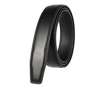 Weeksu 3,0 cm breiter Ledergürtel ohne Schnalle, Designer-Gürtel, Herren, Lederriemen für automatische Schnalle, Schwarz, 105 cm, Schwarz , 105cm