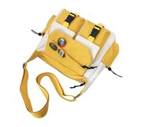 Wegiwuca Messager-Tasche für Damen und Herren, Nylon, Crossbody-Tasche, mehrere Taschen, geräumig, wasserdicht, Nylon-Schulterriemen, große Schultertasche, Einkaufstasche, Gelb und Weiß