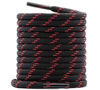 WEGOODZF Runde Outdoor Boots Schnürsenkel: 150CM Schwarz Rot Punkte 4,5MM Dicke Schuhbänder für Herren Damen 2 Paar