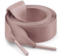 WEGOODZF Seiden Ribbon Satin Schnürsenkel: 2CM Breite Flach Schuhbänder 150CM Altrosa für Damen 2 Paar
