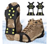 WeiaiziY Spikes für Schuhe Winter, Schuhspikes Schnee und EIS Anti Rutsch, Spikes Schuhe Schuhkrallen mit 10 Zähne, Schuh Spikes Grödel Steigeisen Ice Grips Klampen Eisspikes für Damen und Herren