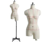 Weibliche Kleiderform Display Schaufensterpuppe Körper Torso zum Nähen, Übergröße Schaufensterpuppe mit Ständer, einfache Montage mit Rädern, Body Dummy ohne Arme S80
