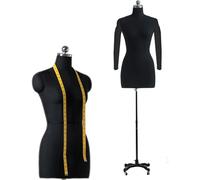 Weibliche Schaufensterpuppe Torso Kleid Form mit verstellbarem Ständer und Rädern, schwarzes Display Manikin zum Nähen