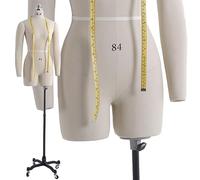 Weibliche Schaufensterpuppe Torso Kleid Form zum Nähen, Pinnable Body Form mit 2 weichen Armen, Schneiderpuppe auf Rädern, volle Größe für Display