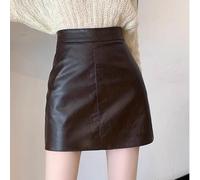 Weiblicher Faltenrock Mit Innenhose Anti-Einblick | Hohe Taille, A-Linie Schnitt, kurze Länge, moderner Look, für jede Figur(Coffee XXL)
