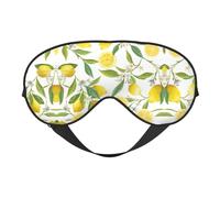 Weiche Augenmaske mit frischen tropischen Zitronen, doppelseitig, weiche Augenabdeckung für Schlaf, Reisen, Yoga, verstellbarer Riemen, blockiert Licht