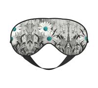 Weiche Augenmaske mit Gänseblümchen-Motiv, doppelseitig, weiche Augenabdeckung für Schlaf, Reisen, Yoga, verstellbarer Riemen, blockiert Licht
