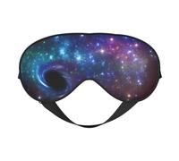 Weiche Augenmaske mit Galaxie-Druck, doppelseitig, weiche Augenabdeckung für Schlaf, Reisen, Yoga, verstellbarer Riemen, blockiert Licht