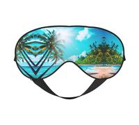 Weiche Augenmaske mit tropischem Ozean-Motiv, doppelseitig, weiche Augenabdeckung für Schlaf, Reisen, Yoga, verstellbarer Riemen, blockiert Licht
