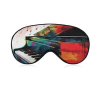 Weiche Augenmaske mit Verdunkelung, bunt, Klaviertastatur, Musik, Reisen, Augenschutz, kein Augendruck, super leicht, seidig, weiche Augenbinde mit verstellbarem Riemen, für Damen und Herren