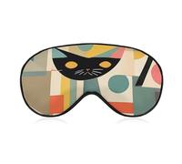 Weiche Augenmaske zum Verdunkeln, moderne Kunst, Katzen-Reiseaugenabdeckung, kein Augendruck, superleicht, seidig, weiche Augenbinde mit verstellbarem Riemen, für Damen und Herren