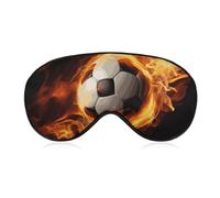 Weiche Augenmaske zum Verdunkeln, Motiv: Fußballflamme, Reiseaugenabdeckung, kein Augendruck, super leicht, seidig, weiche Augenbinde mit verstellbarem Riemen, für Damen und Herren