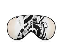 Weiche Augenmaske zum Verdunkeln, Musiknoten, Reise, Augenschutz, kein Augendruck, superleicht, seidig, weiche Augenbinde mit verstellbarem Riemen, für Damen und Herren
