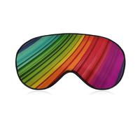Weiche Augenmaske zum Verdunkeln, Regenbogenfarben, gestreift, für Reisen, ohne Augendruck, super leicht, seidig, weiche Augenbinde mit verstellbarem Riemen, für Damen und Herren