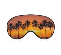 Weiche Augenmaske zum Verdunkeln, tropischer Sonnenuntergang, Strand, Reisen, Augenschutz, kein Augendruck, super leicht, seidig, weiche Augenbinde mit verstellbarem Riemen, für Damen und Herren