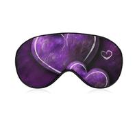Weiche Augenmaske zum Verdunkeln, violette Herzen, Reiseaugenabdeckung, kein Augendruck, super leicht, seidig, weiche Augenbinde mit verstellbarem Riemen, für Damen und Herren