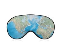 Weiche Augenmaske zum Verdunkeln, Weltkarte, Reiseaugenabdeckung, kein Augendruck, superleicht, seidig, weiche Augenbinde mit verstellbarem Riemen, für Damen und Herren