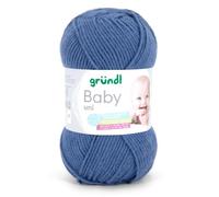 Weiche Babywolle blau, Gründl Wolle Baby uni, OEKO-TEX, 50g