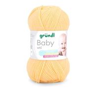 Weiche Babywolle pastell gelb, Gründl Wolle Baby uni, OEKO-TEX, 50g