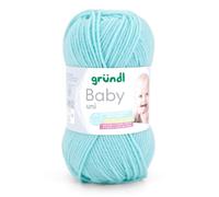 Weiche Babywolle pastell türkis, Gründl Wolle Baby uni, OEKO-TEX, 50g