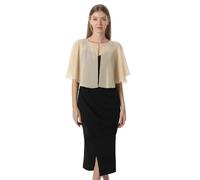 Weiche Capelets Umhang Schals und Wraps für Kleider, Chiffon, Sträucher, Hochzeit, Umhang - Gold - Einheitsgröße