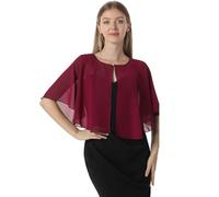 Weiche Capelets Umhang Schals und Wraps für Kleider, Chiffon, Sträucher, Hochzeit, Umhang - Rot - Einheitsgröße