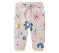 Weiche Cargo Sweathose Blumen hellbeige 74/80