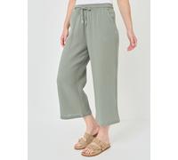Weiche Culotte aus Musselin, khaki, Größe 42, Jeans Fritz