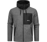 Fleecejacke RAGWEAR "Brodney", Herren, Gr. L (52), grau (dunkelgrau), Fleece, Material: 100% Polyester, sportlich, gerade hüftbedeckend, hoch geschlossener Ausschnitt, Langarm Ärmel ohne Ärmelschlitz