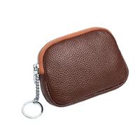 Weiche Geldbörse aus echtem Leder, Mini, kleine Damen-Geldbörse, Reißverschluss, Schlüsselanhänger, Clutch, niedliche Schlüsselhalter, Handtaschen Für Damen(Brown)