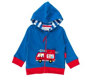 Weiche Kapuzenjacke Feuerwehr-Applikation blau 86