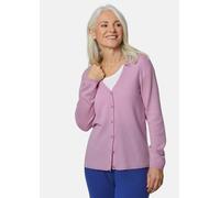 Weiche Kaschmirstrickjacke mit V-Ausschnitt lila 44