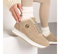 Weiche Plateau-Sneaker aus Kunstfell für Damen, lässiger Wintersport