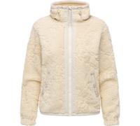 Weiche Plüschjacke mit verstellbarem Kragen "Nordicka II" Ecru XS